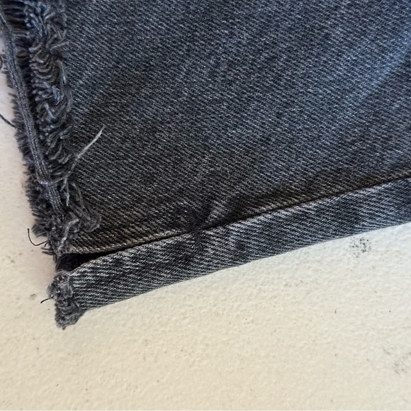 Zara Black Jean Shorts High-Waisted Distressed - Picture 4 of 5